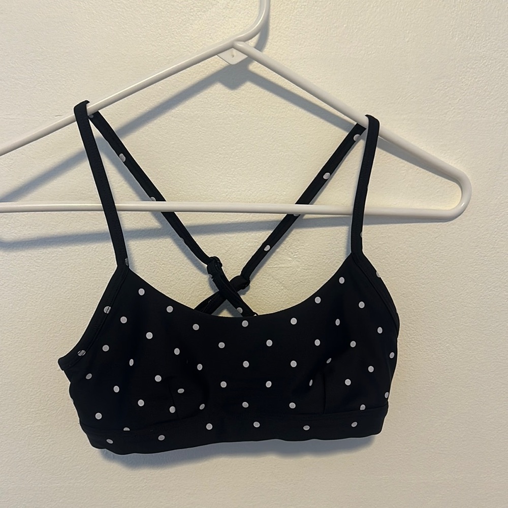 ALO Yoga Black and White Polka Dot Sports Bra